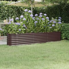 vidaXL aia taimekast, pulbervärvitud teras, 224 x 40 x 36 cm, pruun цена и информация | Вазоны для рассады и пересадки | kaup24.ee