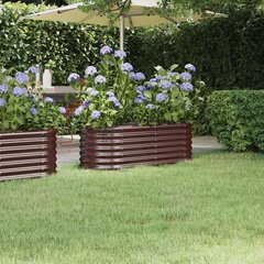 vidaXL aia taimekast, pulbervärvitud teras, 114 x 40 x 36 cm, pruun hind ja info | Istutus- ja turbapotid | kaup24.ee