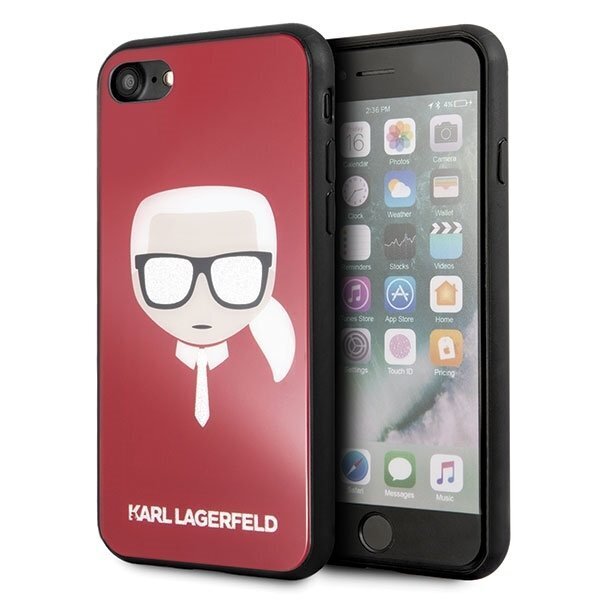 Karl Lagerfeld KLHCPXDLHRE iPhone X/Xs czerwony/red Iconic Glitter Karl`s Head hind ja info | Telefoni kaaned, ümbrised | kaup24.ee