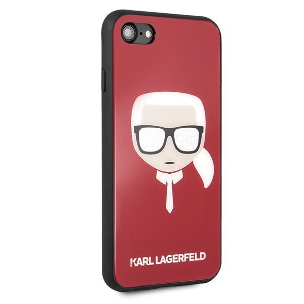 Karl Lagerfeld KLHCPXDLHRE iPhone X/Xs czerwony/red Iconic Glitter Karl`s Head цена и информация | Telefoni kaaned, ümbrised | kaup24.ee