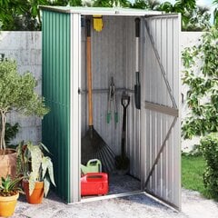 vidaXL aiakuur, roheline, 118,5x97x209,5 cm, tsingitud teras hind ja info | Kuurid ja aiamajad | kaup24.ee