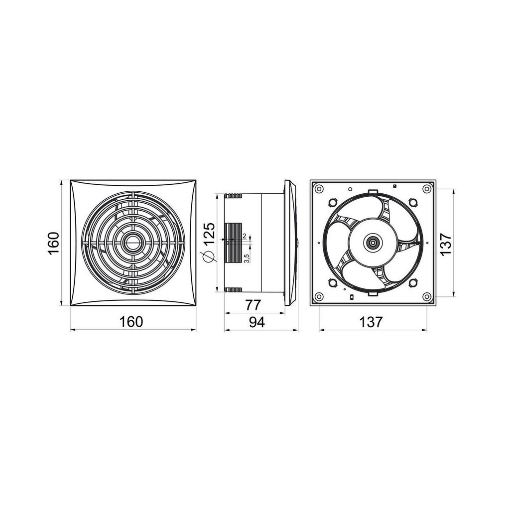 Väljatõmbeventilaator Awenta Silence WZ125R, 125mm цена и информация | Vannitoa ventilaatorid | kaup24.ee