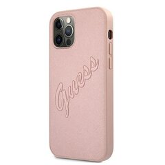 Guess GUHCP12MRSAVSRG iPhone 12/12 Pro 6.1 " roosa kõvaümbris Saffiano Vintage Script" hind ja info | Telefoni kaaned, ümbrised | kaup24.ee