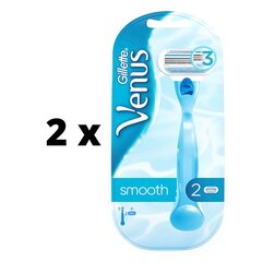 Raseerija Venus Smooth, 2 pead x 2 pakk цена и информация | Косметика и средства для бритья | kaup24.ee