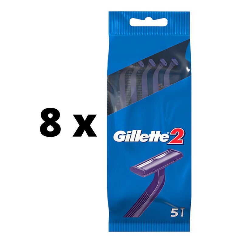 Ühekordsed pardlid Gillette 2, 5 tk x 8 pakk цена и информация | Raseerimisvahendid | kaup24.ee