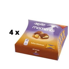 Kommikarp Milka Moments Toffee Whole Nut, 97 g x 4 tk hind ja info | Maiustused | kaup24.ee