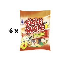 Жевательные конфеты Figle Migle Tropic, упаковка 6 шт. по 80 г цена и информация | Для лакомств | kaup24.ee