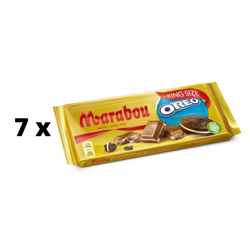 Piimašokolaad Marabou Oreoga, 220 g x 7 tk hind ja info | Maiustused | kaup24.ee