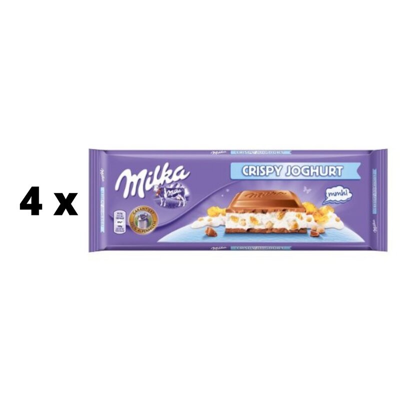 Šokolaad Milka Crispy Yogurt, 300 g x 4 tk hind ja info | Maiustused | kaup24.ee