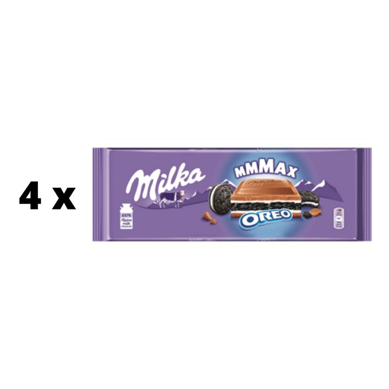 Šokolaad Milka Oreo, 300 g x 4 tk цена и информация | Maiustused | kaup24.ee