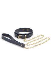 NS Novelties navy blue faux leather collar with leash Sinine hind ja info | BDSM ja fetish | kaup24.ee