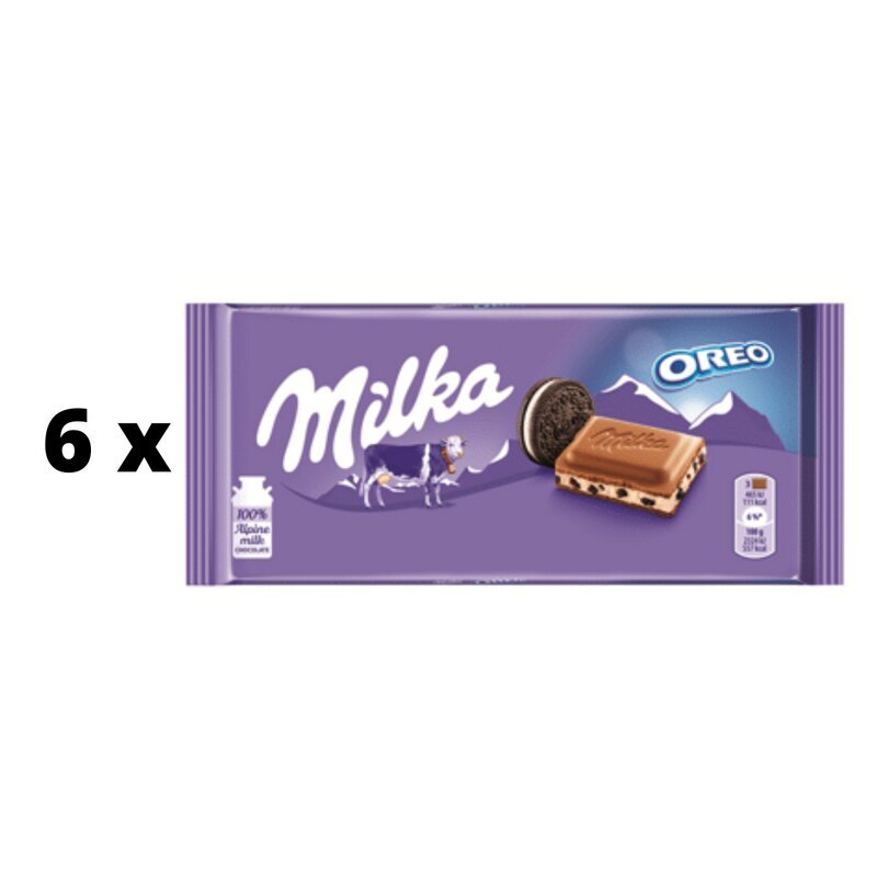 Šokolaad Milka Oreo, 100 g x 6 tk hind ja info | Maiustused | kaup24.ee