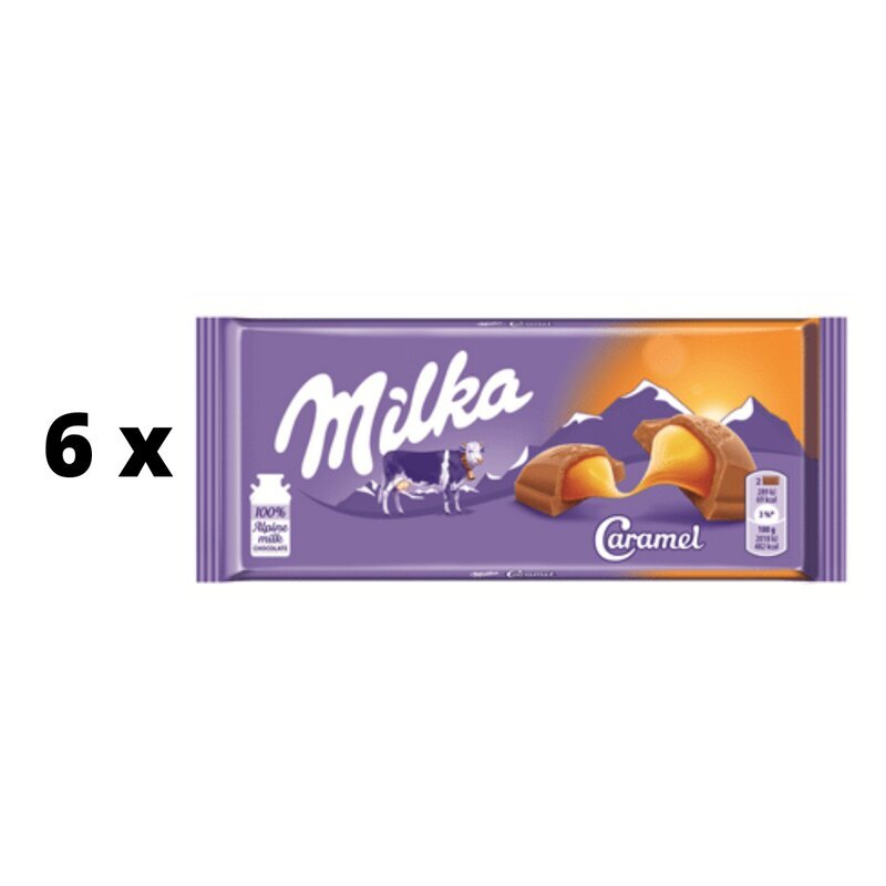 Šokolaad Milka karamelltäidisega, 100 g x 6 tk hind ja info | Maiustused | kaup24.ee