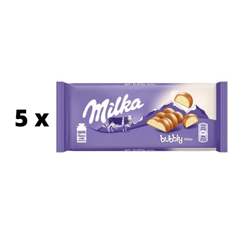 Šokolaad Milka Bubbly White, 95 g x 5 tk hind ja info | Maiustused | kaup24.ee