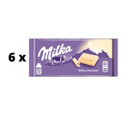 Šokolaad Milka White, 100 g x 6 tk hind ja info | Maiustused | kaup24.ee