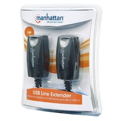 USB-pikendus Manhattan, Cat5e/6 RJ45 kaabli kaudu kuni 60 m hind ja info | Kaablid ja juhtmed | kaup24.ee