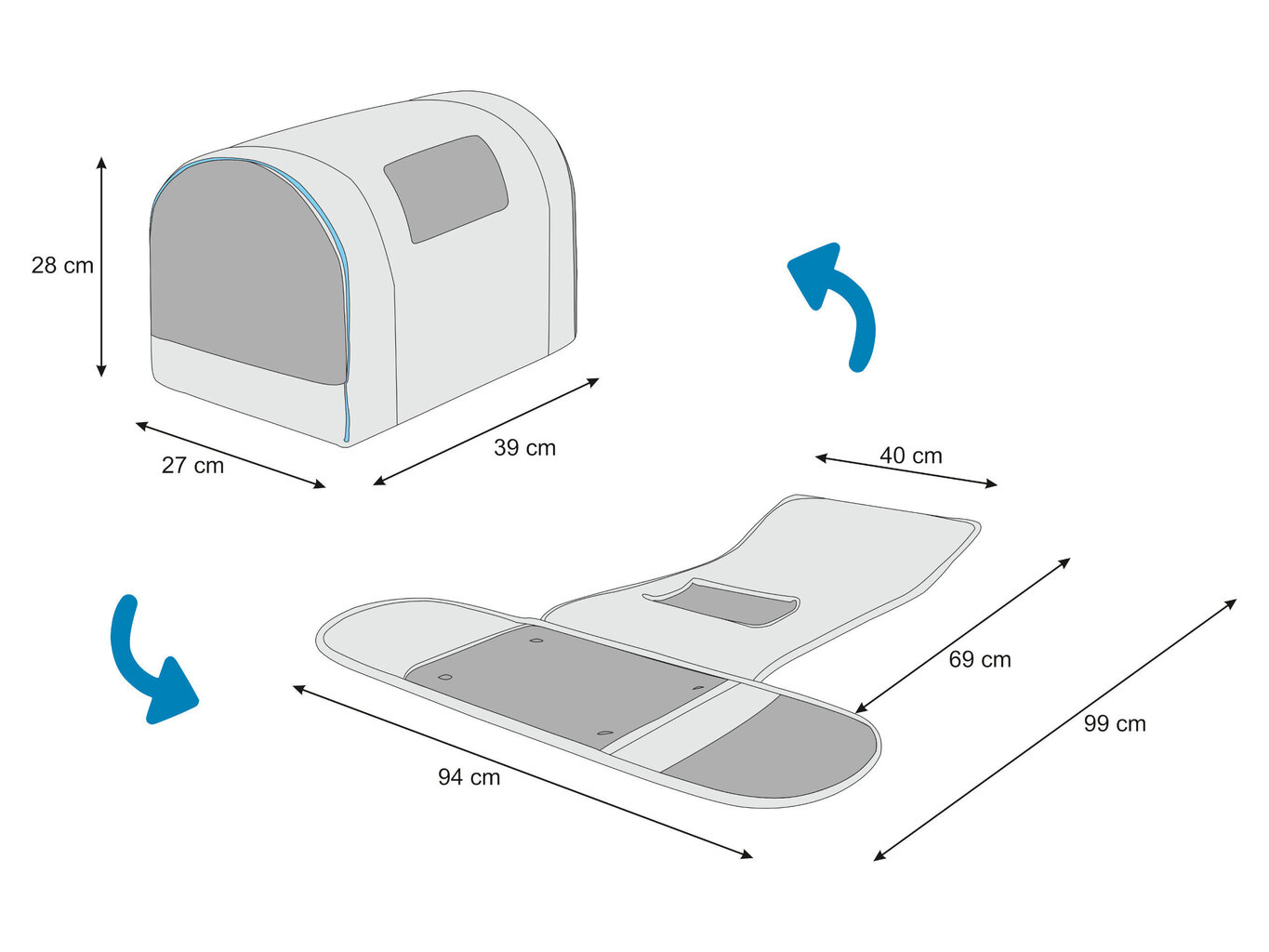 Transpordikott loomadele Tube R1, must hind ja info | Transportkorvid, puurid | kaup24.ee