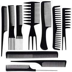 Набор расчесок для парикмахера, 10 шт. цена и информация | Расчески, щетки для волос, ножницы | kaup24.ee