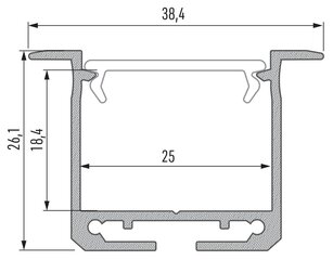 Eko-Light alumiiniumist K-tüüpi profiil 2 m hind ja info | LED ribad | kaup24.ee