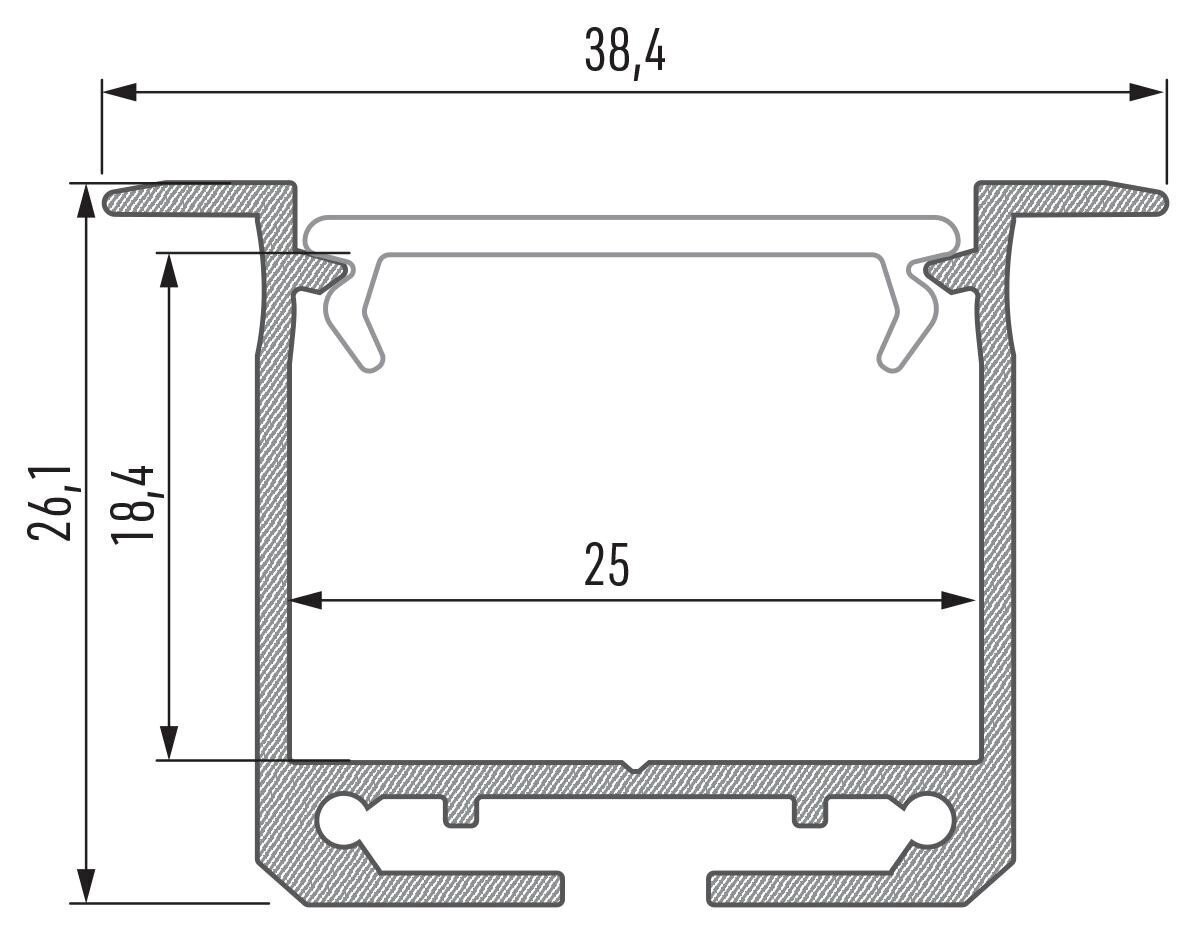 Eko-Light alumiiniumist K-tüüpi profiil 2 m цена и информация | LED ribad | kaup24.ee