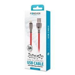 Кабель Forever Tornado USB - Lightning, 1.0 м, 3А, красный цена и информация | Borofone 43757-uniw | kaup24.ee