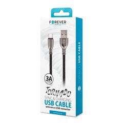 Telefonijuhe Forever, Usb - microUSB, 1,0 m, 3A hind ja info | Mobiiltelefonide kaablid | kaup24.ee