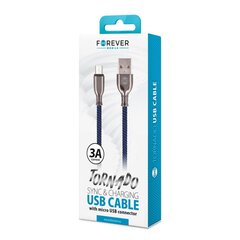 Telefonijuhe Forever, Usb - microUSB, 1,0 m, 3A hind ja info | Mobiiltelefonide kaablid | kaup24.ee