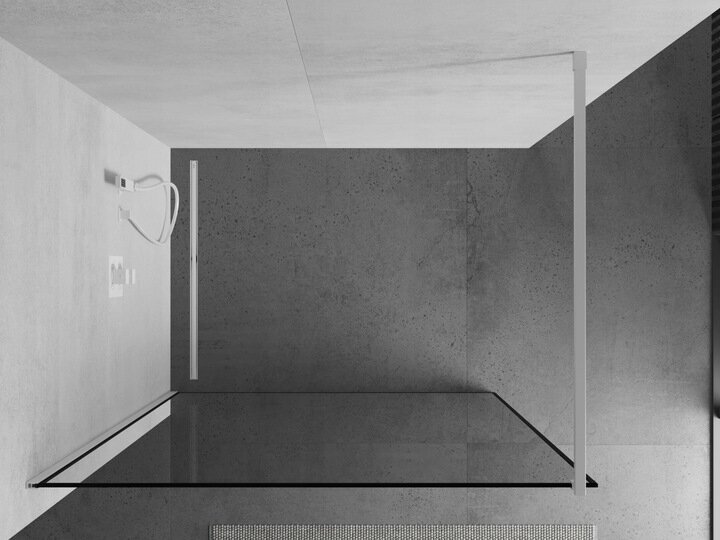 Walk-in dušisein Mexen Kioto, valge/must raam, 70,80,90,100,110,120x200 cm hind ja info | Dušikabiinide uksed ja seinad | kaup24.ee