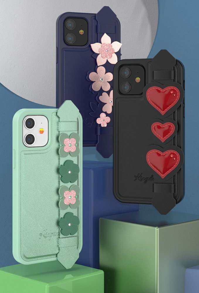 Kingxbar Sweet Series ümbris kaunistatud originaalsete Swarovski kristallidega iPhone 12 mini must цена и информация | Telefoni kaaned, ümbrised | kaup24.ee