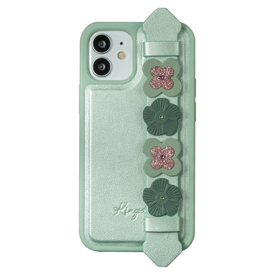 Kingxbar Sweet Series ümbris kaunistatud originaalsete Swarovski kristallidega iPhone 12 mini roheline цена и информация | Telefoni kaaned, ümbrised | kaup24.ee