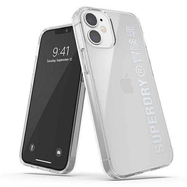 SuperDry Snap iPhone 12 mini läbipaistev ümbris, hõbedane 42590 цена и информация | Telefoni kaaned, ümbrised | kaup24.ee