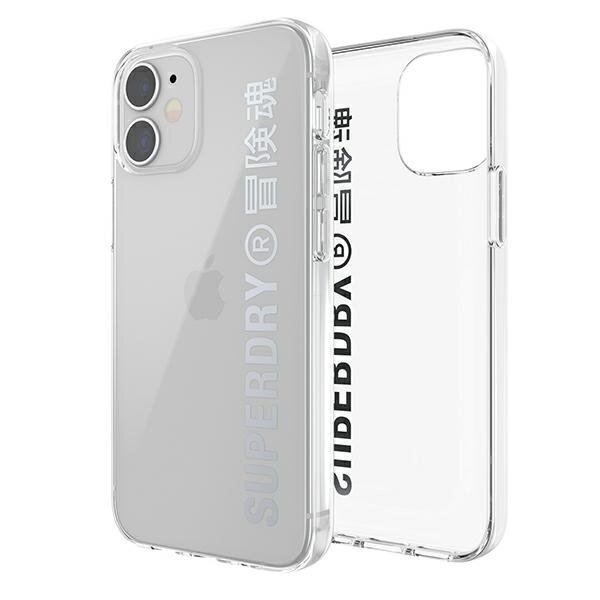 SuperDry Snap iPhone 12 mini läbipaistev ümbris, hõbedane 42590 цена и информация | Telefoni kaaned, ümbrised | kaup24.ee