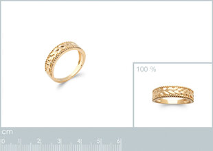 Кольцо с золотым покрытием 750°,  ⌀ 18.5, произведено во Франции цена и информация | Кольцо | kaup24.ee