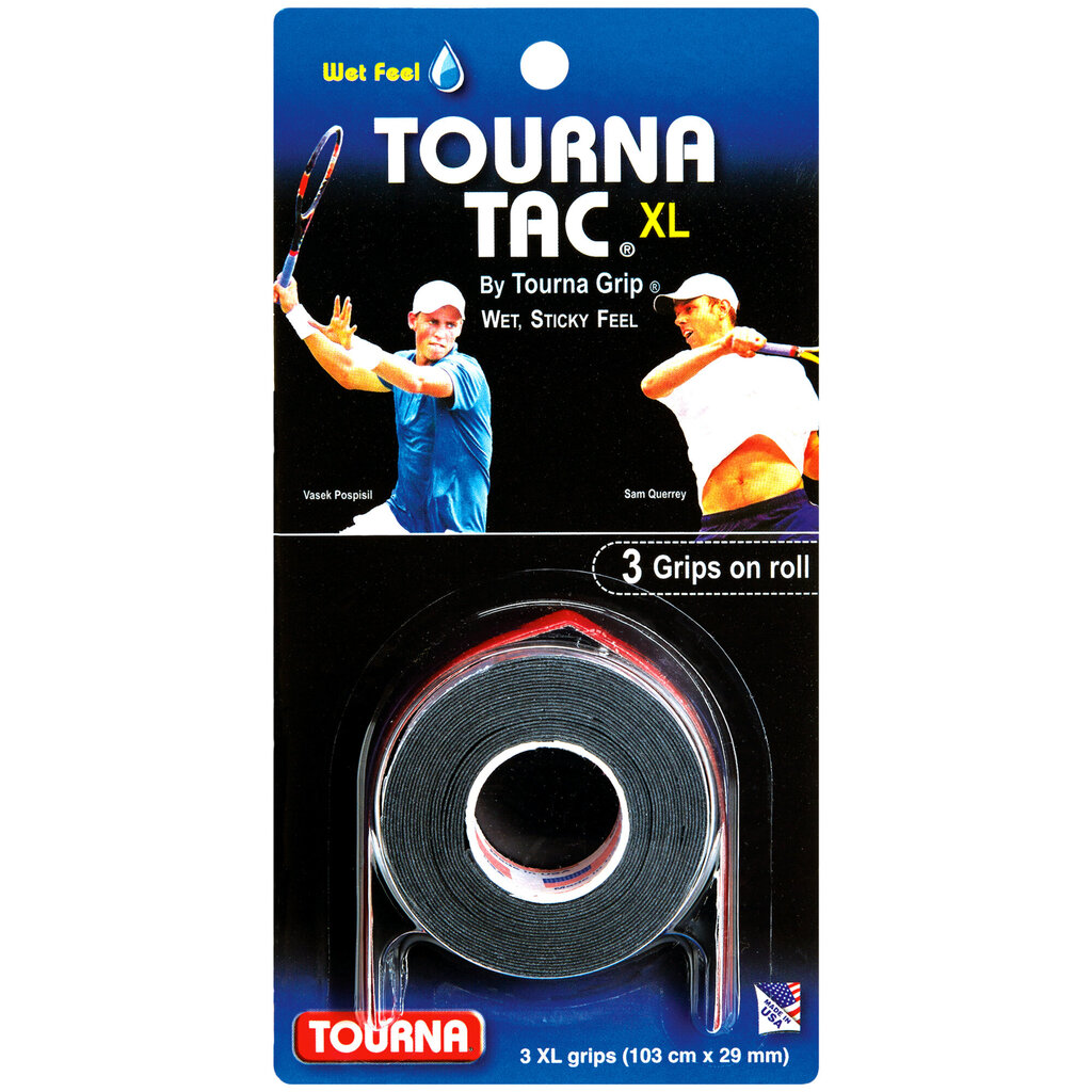 Tennisereketi kaepide TOURNA TAC XL, 3 tk, Must (TAC-XL-BK) цена и информация | Välitennise tooted | kaup24.ee