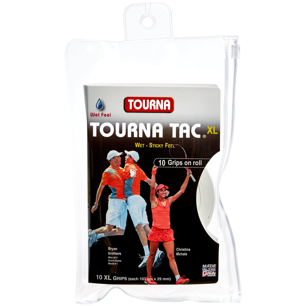 Tennisereketi kaepide TOURNA TAC XL, 10 tk, Valge (TG-2-10-XLW) hind ja info | Välitennise tooted | kaup24.ee