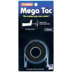 Tennisereketi kaepide TOURNA MEGA TAC XL, 3 tk, Must (MT-BK) цена и информация | Товары для большого тенниса | kaup24.ee