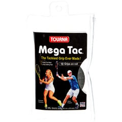 Tennisereketi kaepide TOURNA MEGA TAC XL, 10 tk, Must (MT-10XL-BK) kaina ir informacija | Välitennise tooted | kaup24.ee