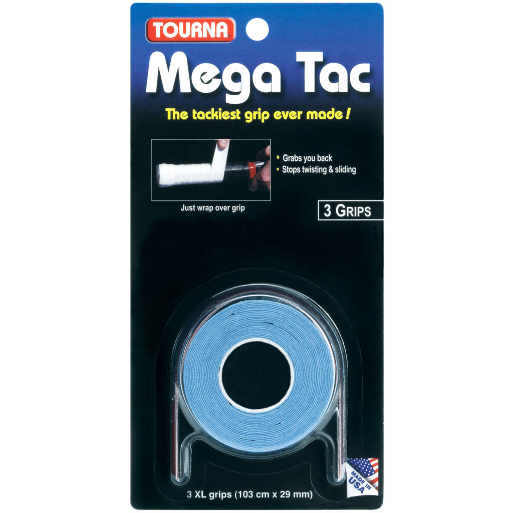 Tennisereketi kaepide TOURNA MEGA TAC XL, 3 tk, Sinine (MT-B) hind ja info | Välitennise tooted | kaup24.ee