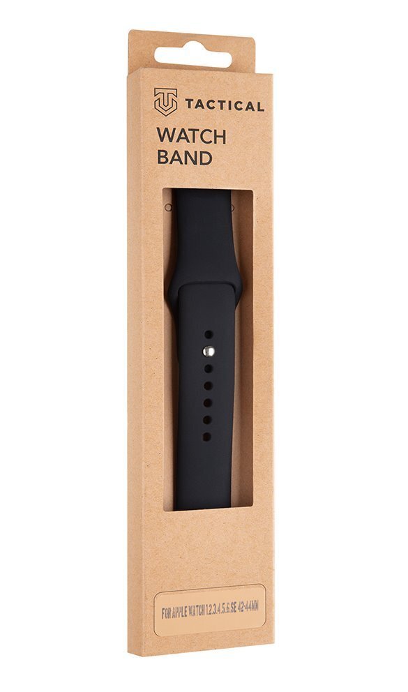 Tactical 488 Silicone Band for Apple iWatch 1/2/3/4/5/6/7/SE 42/44/45mm Black цена и информация | Nutikellade ja nutivõrude tarvikud | kaup24.ee