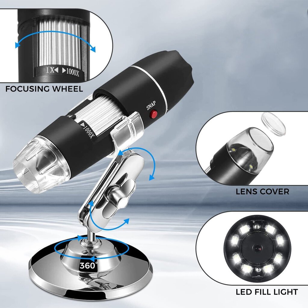 Digitaalne mikroskoop 1600x hind ja info | Mikroskoobid ja teleskoobid | kaup24.ee