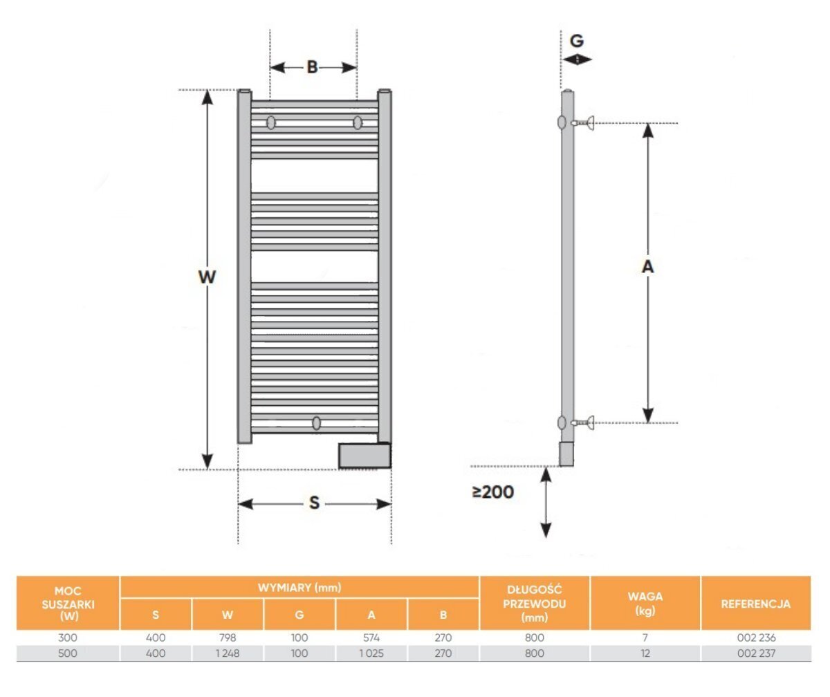 Atlantic 2012 soojendusega käterätikuivati mudel ANTHRACITE 300W, antratsiit цена и информация | Vannitoa radiaatorid ja käterätikuivatid | kaup24.ee