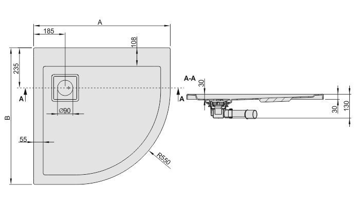 Dušialus Sanplast Space Line BP/Space 80x80x3, valge hind ja info | Dušialused | kaup24.ee