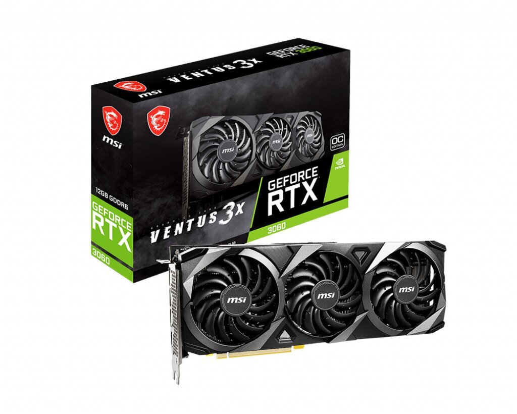 MSI GeForce RTX 3060 VENTUS 3X 12G OC NVIDIA 12 GB GDDR6 hind ja info | Videokaardid (GPU) | kaup24.ee