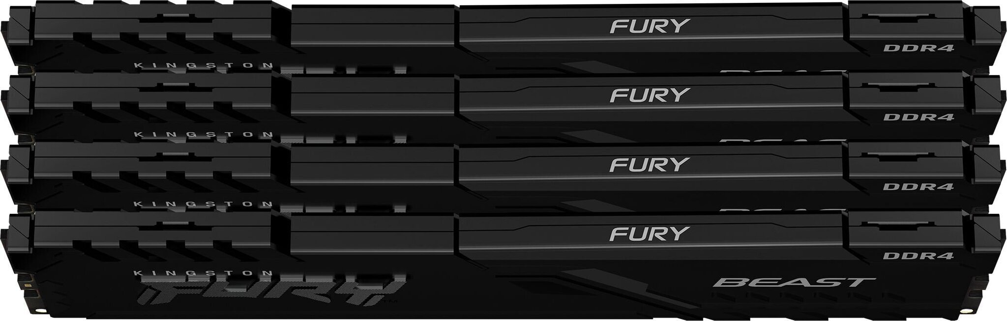 KINGSTON 128GB 3200MHz DDR4 CL16 DIMM (Kit of 4) FURY Beast Black KF432C16BBK4/128 цена и информация | Operatiivmälu (RAM) | kaup24.ee