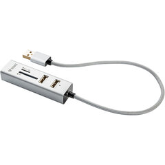 USB jaotur YENKEE YHC 101SR, USB A - 3x USB 2.0, SD slot, micro SD, 480 Mbps, 0.3m hind ja info | USB jagajad, adapterid | kaup24.ee