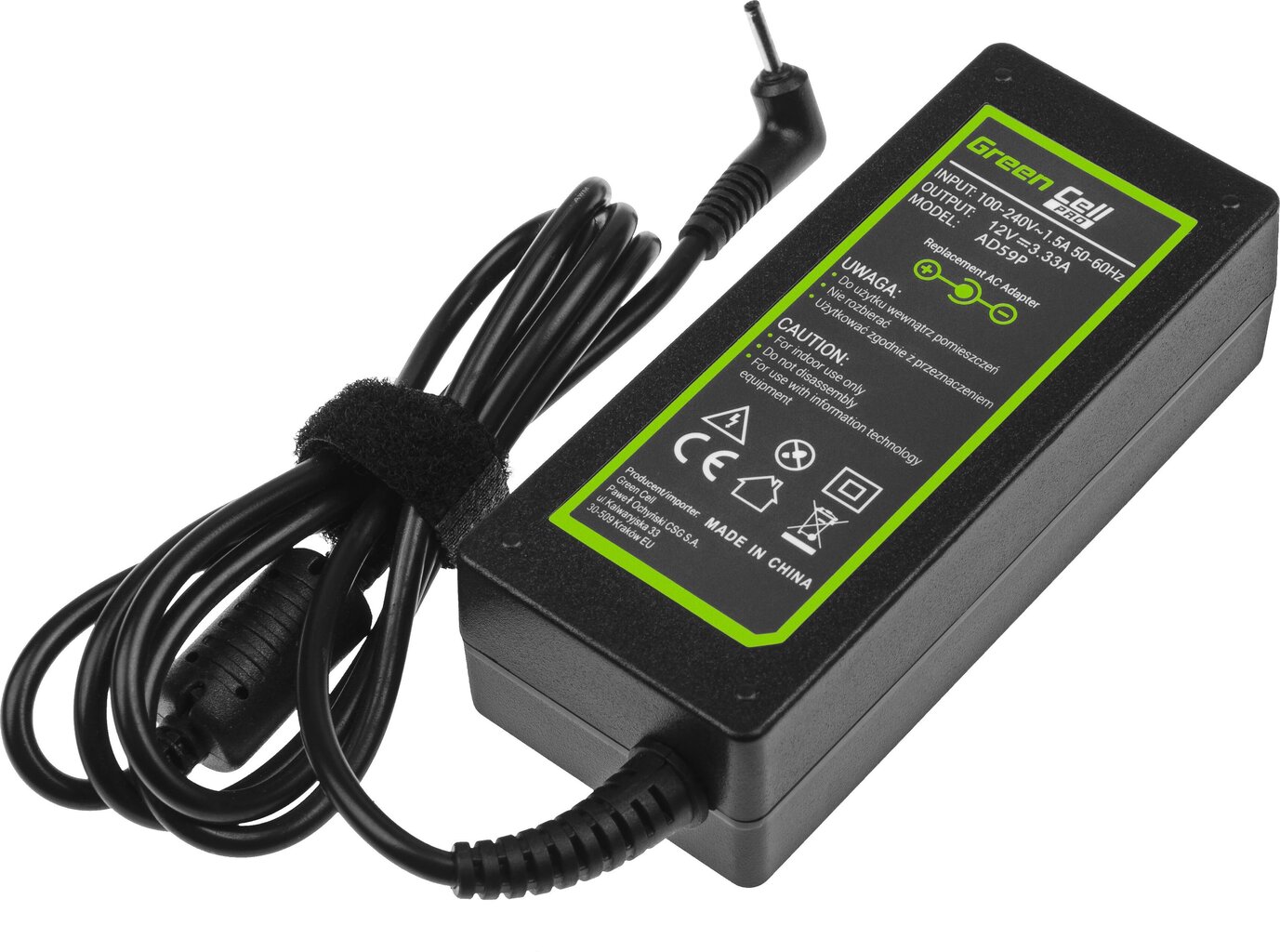 Green Cell 12V, 3.33A, 40W hind ja info | Sülearvutite laadijad | kaup24.ee