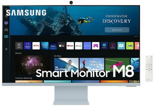 LCD Monitor|SAMSUNG|S32BM80BUU|32"|4K|Panel VA|3840x2160|16:9|60Hz|4 ms|Speakers|Camera|Height adjustable|Tilt|Colour Blue/ White|LS32BM80BUUXEN цена и информация | Мониторы | kaup24.ee