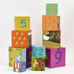 Образовательный кубик-пазл - Овощи и цифры цена и информация | Развивающие игрушки | kaup24.ee