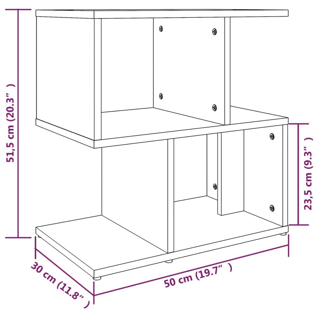 vidaXL öökapid 2 tk, pruun tamm, 50 x 30 x 51,5 cm, tehispuit hind ja info | Öökapid | kaup24.ee