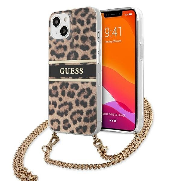 Guess GUHCP13SKBCLE, sobib iPhone 13 mini, pruun hind ja info | Telefoni kaaned, ümbrised | kaup24.ee